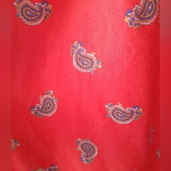 Vintage 1980's Red Paisley Print Midi Dress - Picture 16 of 16